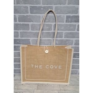 THE‎ COVE Souvenier Woven Jute Beach Tote Bag 20" x 14"